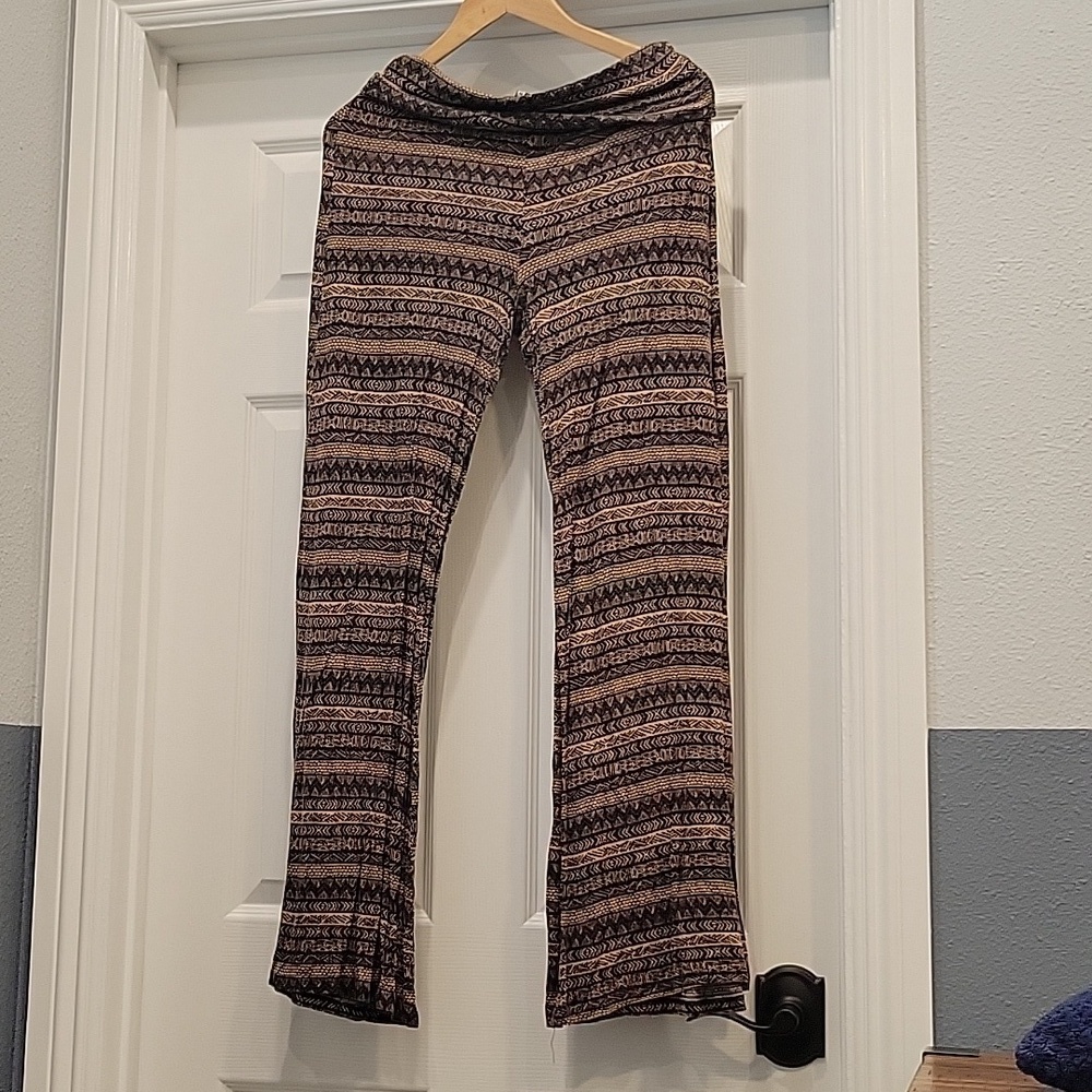 BKE Patterned Women's Pants - Black and Tan